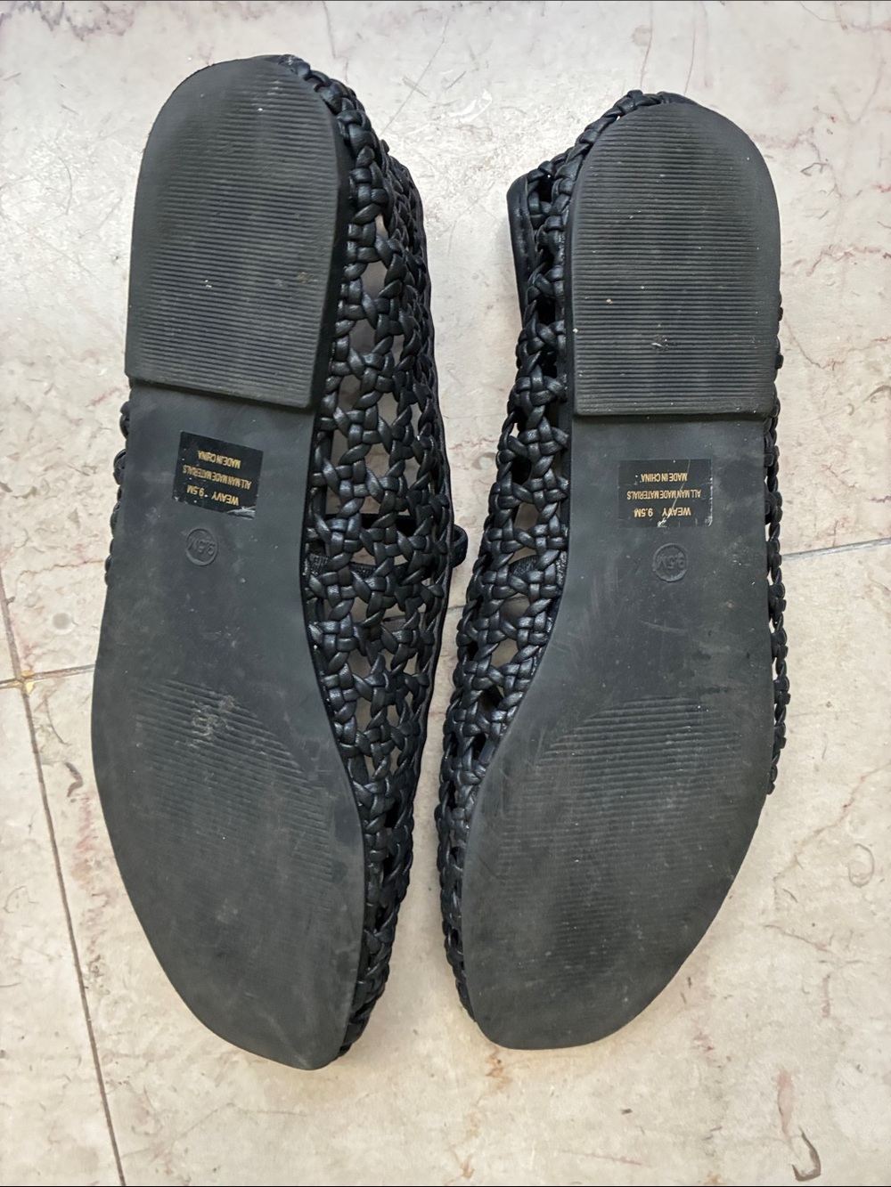 Joie Black Woven Mary Jane Flats with Elastic Strap - Picture 3 of 5